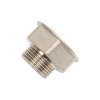 Переход LD PRIDE DN25х20 (1"ВР х 3/4"НР) латунь никель с биркой LD.67.519.25х20