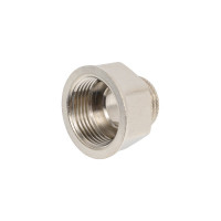 Переход LD PRIDE DN20х15 (3/4"ВР х 1/2"НР) латунь никель с биркой LD.67.519.20х15