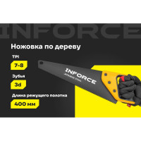 Ножовка по дереву Inforce 7-8 TPI, 400 мм 06-08-29