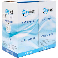 Кабель SkyNet (N) Standart UTP indoor 4x2x0,48, медный, FLUKE TEST,кат.5e,однож.,305м,box, серый, CSS-UTP-4-CU-N