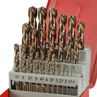Набор сверл по металлу H-Tools 1-13мм, 25шт, DIN338 HSSE-Co5 135град. LH-левые 215215LiHT