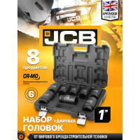 Набор головок ударных глубоких 8 предметов JCB 1DR, (6-гр.) (22,24,27,30,32,36,38,41мм) в пласт.кейсе JCB-8081-5MPB(60645)