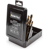 Набор сверл по металлу RUNTEC 1-10 мм, HSS-Co5, 19 предметов RT-DSCB19