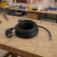 Сетевой кабель PROGIX с евровилкой 3 метра КГ 2x1.5 чёрный PG039