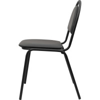 Офисный мягкий стул Gigant черный кожзам, круглая спинка GCH-03