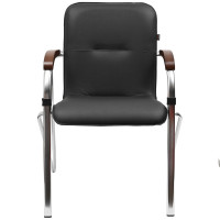 Офисный мягкий стул Gigant черный кожзам, с подлокотниками GCH-04