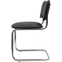 Офисный стул Gigant мягкий, черный кожзам, никель-хром GCH-05