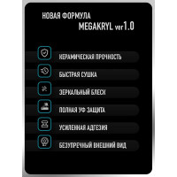 Акриловый автомобильный лак Megamix 2К MS Комплект (лак: 850 мл + отвердитель: 425 мл) 4673755229314