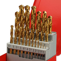 Набор сверл по металлу H-Tools серия Pro 1-13 мм, 25 шт, DIN338, HSS-G TiN, 118 градусов 250215PRO