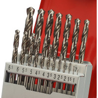 Набор сверл по металлу H-Tools серия Pro 1-10 мм, 19 шт, DIN338, HSS-G, 118градусов 214214PRO