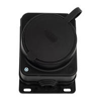 Колодка Systeme Electric MultiSet 1х розетка, 2К+З, каучуковая, 16А, 250В, IP44, черная MST4003BK