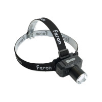 Фонарь налобный FERON TH2314 c аккумулятором 20W, 2500mAh IP44, USB type-C, Алюминий, 51621
