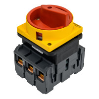 Выключатель-разъединитель Systeme Electric 3P, 100A, IP20, с красной рукоятной на дверцу 4 винтами с замком MSD100310R