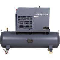 Компрессор винтовой NORDBERG 4 кВт, 10 бар, 450 л/мин, ресивер 180 л, IP54 NCF5R