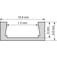 Профиль General Lighting Systems General GAL-GLS-2000-7-16-B-B черный (2м профиль+черн. рассеиватель+ 2 заглушки + 4скобы с шурупами) 523330