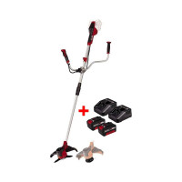 Коса аккумуляторная Einhell PXC AGILLO 36/255, 2x18В,BL, нож+леска, велосипедная рукоятка + 2 аккумулятора 5.2 Ач + ЗУ 2x3А 3411320SET