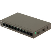 Коммутатор Tenda TEF1110P-8-63W неуправляемый PoE, 10 портов, 10x100 Мбит/с, PoE 8x30 Вт, 2хUplink, настольный 10000090495