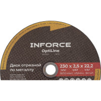 Диск отрезной по металлу OptiLine (230x2.5x22.2 мм) упаковка 20шт. Inforce INB23025-20