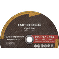 Диск отрезной по металлу OptiLine (230x3.0x22.2 мм) упаковка 20шт. Inforce INB23030-20
