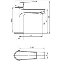 Смеситель для умывальника ESKO, Будапешт/Budapest, хром, BT26