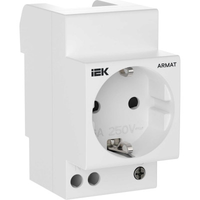 Розетка на DIN-рейку IEK ARMAT 45мм с заземл. с з/ш 16А AR-SOD-G-GND-S-016