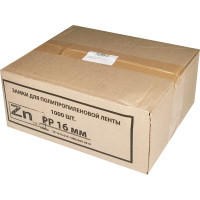 Оцинкованная скрепа КОРДЛЕНД 13x27x0,5 для ПП ленты 12 мм, 1000 шт. PP-13zn KREP-00172