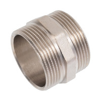 Ниппель прямой LD PRIDE DN40 (1 1/2") НР/НР латунь никель с биркой LD.67.511.40