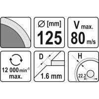 Алмазный диск для плитки YATO 125мм YT-59972 366859972 092 1