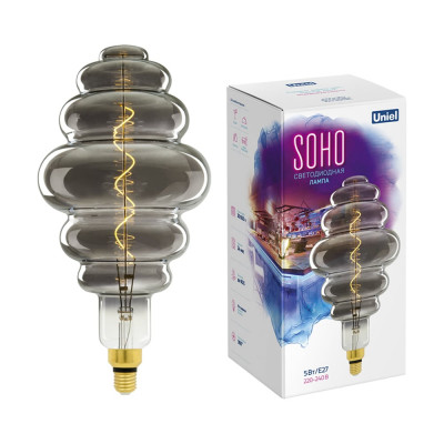 Светодиодная лампа Uniel LED-SF40-5W/SOHO/E27/CW CHROME/SMOKE GLS77CR SOHO UL-00005920