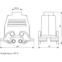 Пустой кожух Emas 24 полюса, 16А, верхний ввод, 4 фиксатора EBM24GU34