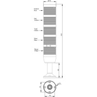 Сигнальная колонна Emas 70 мм 24 В, светодиод LED IK75L024XM01