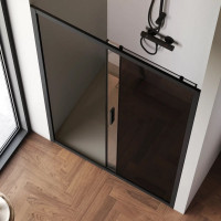 Душевая дверь AM.P Gem Solo 120x195, стекло тонированное, профиль черный матовый W90G-120-1-195BG
