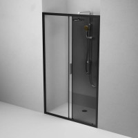 Душевая дверь AM.P Gem Solo 120x195, стекло тонированное, профиль черный матовый W90G-120-1-195BG