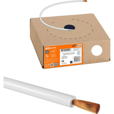 Провод TDM ELECTRIC ПуГВнг(А)-LS 1х1,5 ГОСТ в коробке (100м), белый SQ0124-1475