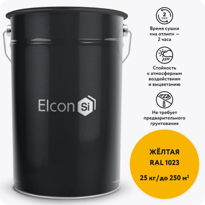 Краска по бетону, кирпичу, камню Elcon BТ желтый,  (RAL 1023)  25 кг 00-00462279