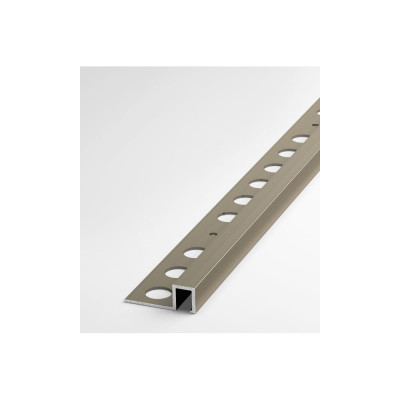 Профиль для плитки ЛУКА алюминиевый окантовочный, 10 мм, 2.7 м, анодированный, шампань УТ000054355