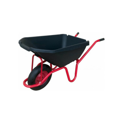Строительная, одноколесная тачка Variant, с ЧЕРНЫМ ПЛАСТИКОВЫМ корытом, колесо 4.80/4.00-8, 120 л. 11120ЧПК