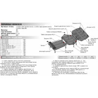 Защита КПП АвтоБРОНЯ Genesis G80/G90 4WD 2016/Hyundai Genesis 4WD, 111.02355.1