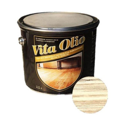 Масло для паркета, лестниц и мебели шелковисто-матовое бесцветное VITA OLIO, 2,5 л 252616