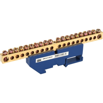 Нулевая шина на DIN-изоляторе IEK ШНИ-8x12-20-Д-С, ИЭК YNN10-812-20D-K07