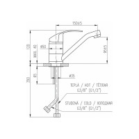 Смеситель для умывальника RavSlezak MISSISSIPPI с повороыным изливом MS015.5ECO
