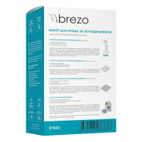 Набор для ухода за холодильниками и морозильными камерами BREZO чистящее средство+салфетки+поглотители запахов 97683
