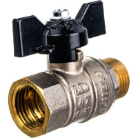 Шаровой кран LD латунь никель Pride Ду 15 Ру40 ВР/НР полнопроходной 007-9922