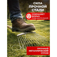 Грабли ООО Агростройлидер веерные проволочные 15-ти зубые раздвижные на металлической ручке САД-09.13