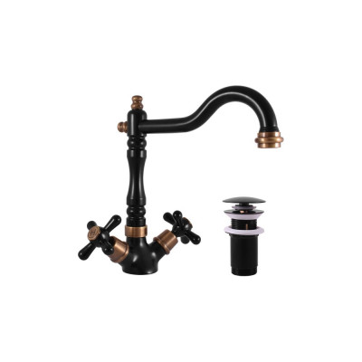 Смеситель для умывальника RavSlezak MORAVA RETRO с донным клапаном пластик MK121.5/8CMATSM