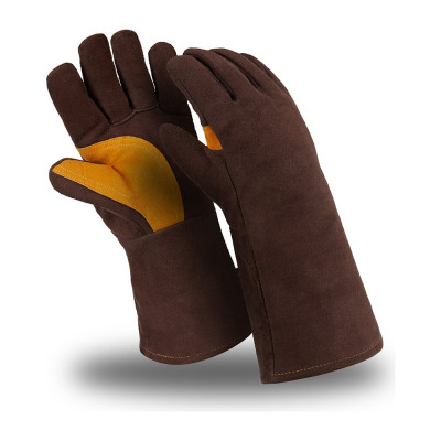 Краги Manipula Specialist ФЛАГМАН ФРОСТ SPL-76, спилок, мех, нить Kevlar, до 400 С, 410 мм, цвет Пер 689/10