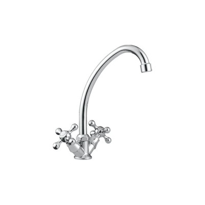 Смеситель для кухни мойки CRON с высоким поворотным изливом, хромированный CN4008