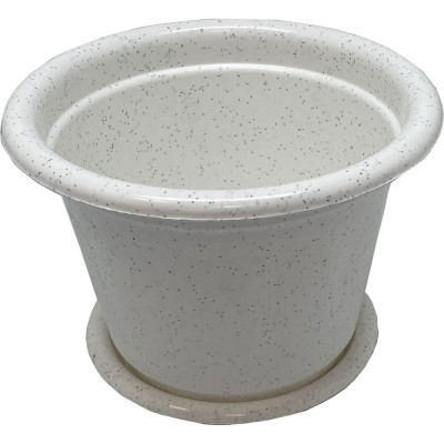 Кашпо с поддоном Осколпласт 7.5 л, мраморный 750-08