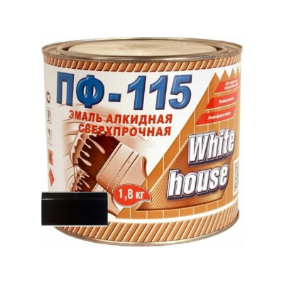 Эмаль White House ПФ-115 (черная; 1.8 кг) 15243