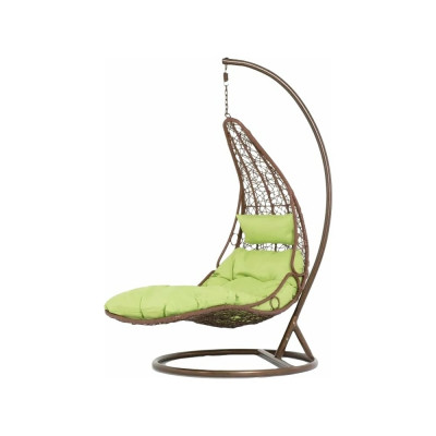 Подвесное кресло Vinotti коричневый каркас, салатовая подушка 44-003-01